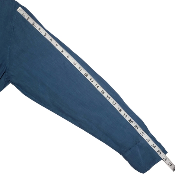 Allen Allen Linen Button Down Long Blouse Size XL - Picture 9 of 12